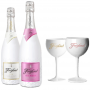 FREIXENET KIT DEGUSTATION ICE : 2 BOUTEILLES (ICE+ICE ROSE) +2 VERRES