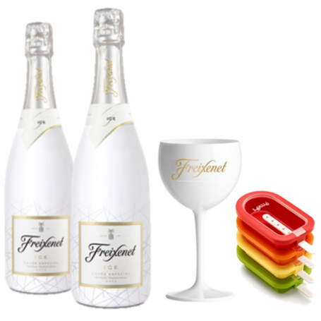 FREIXENET KIT ICE POPTAILS : 2 BOUTEILLES ICE+ 1 VERRE + 4 MOULES
