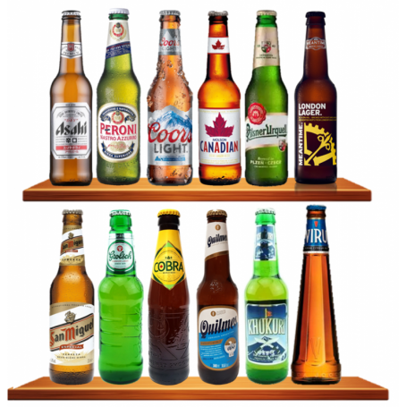 BOX DECOUVERTE 12 BIERES DE TYPE LAGER/PILSNER 12*0.33L