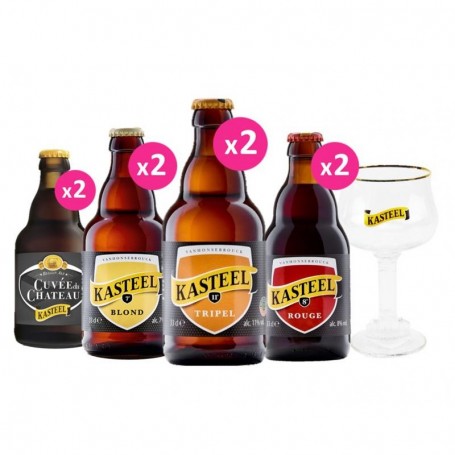 BOX DECOUVERTE KASTEEL - 4*2*33CL + 1 VERRE